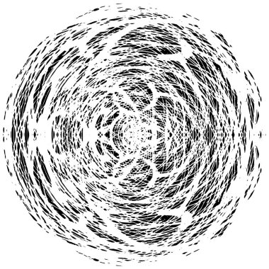 soyut siyah beyaz daire damgası, yuvarlak vektör illüstrasyon tasarımı