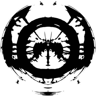 Eskimiş siyah beyaz yuvarlak grunge yıpranmış arka plan 