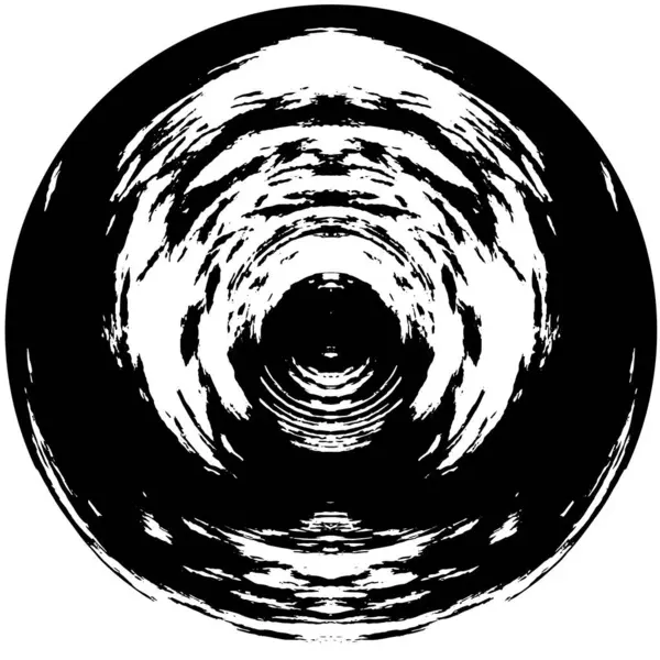 Czarno Biały Okrągły Element Grunge Okrągły Wzór Brudne Vintage Wektor — Wektor stockowy