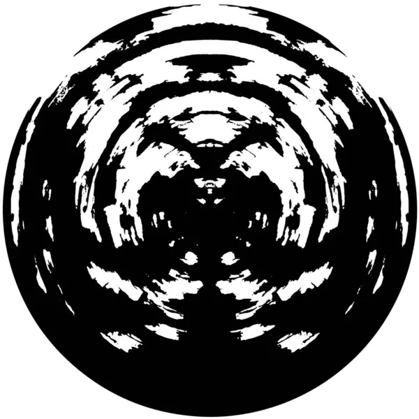 Μαύρο Λευκό Στρογγυλό Στοιχείο Επικάλυψης Grunge — Διανυσματικό Αρχείο
