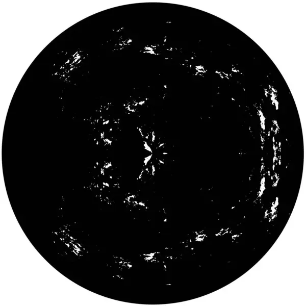 Siyah Beyaz Yuvarlak Grunge Kaplama Elementi — Stok Vektör