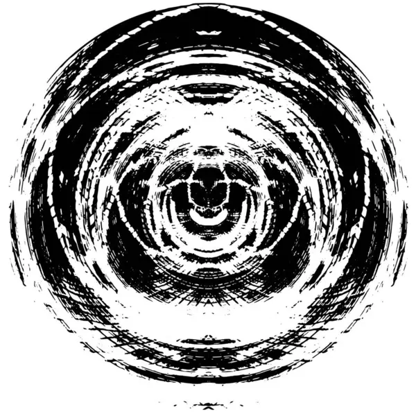 Astratto Cerchio Bianco Nero Timbro Sfondo Grunge Elemento Cerchio Illustrazione — Vettoriale Stock