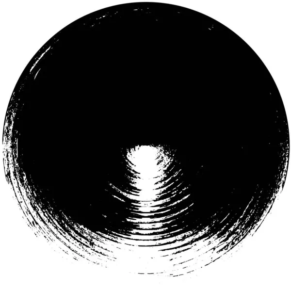 Schwarz Weißes Rundes Grunge Overlay Element — Stockvektor