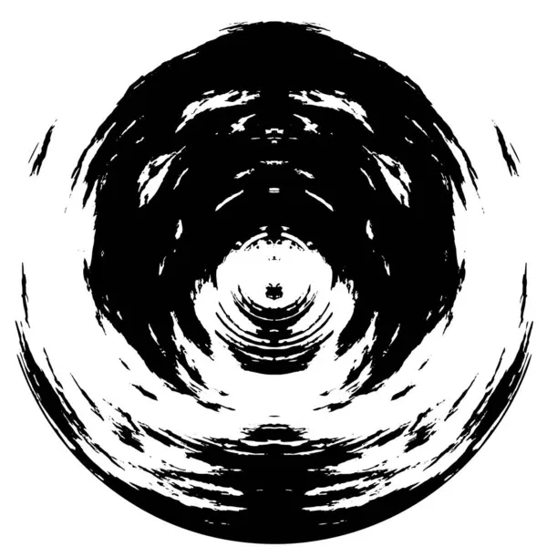 Astratto Cerchio Bianco Nero Timbro Sfondo Grunge Elemento Cerchio Illustrazione — Vettoriale Stock