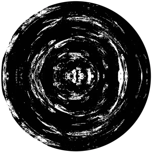 Абстрактний Чорно Білий Знак Кола Гранжевий Фон Елемент Кола Векторні — стоковий вектор