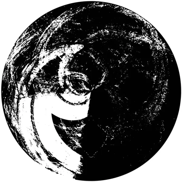 Sello Círculo Abstracto Blanco Negro Fondo Grunge Elemento Círculo Ilustración — Archivo Imágenes Vectoriales