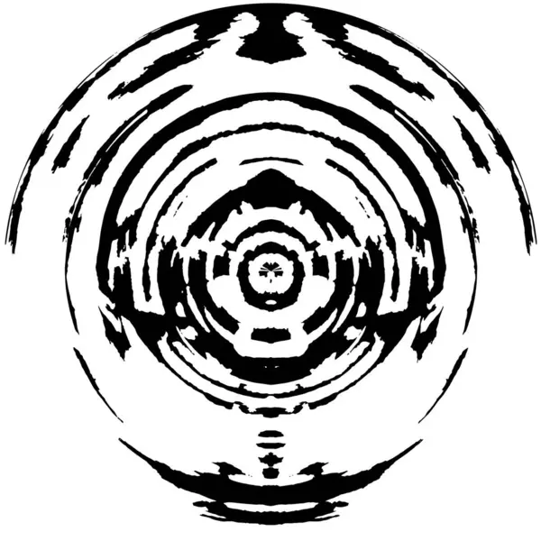 Abstract Zwart Wit Cirkel Stempel Grunge Achtergrond Cirkel Element Vector — Stockvector