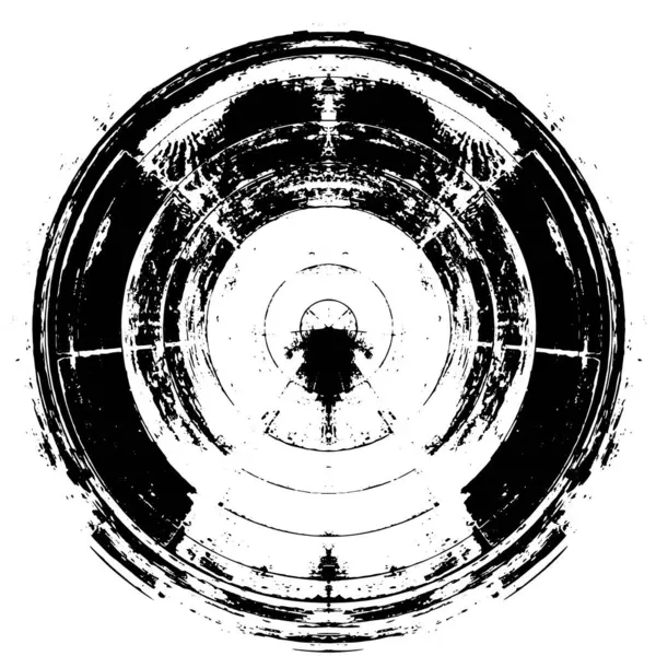 Abstrakcyjny Czarny Biały Okrągły Znaczek Okrągły Wektor Ilustracji Projekt — Wektor stockowy