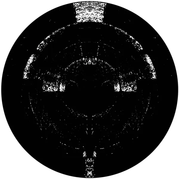 Абстрактна Марка Чорно Білого Кола Кругла Векторна Ілюстрація — стоковий вектор