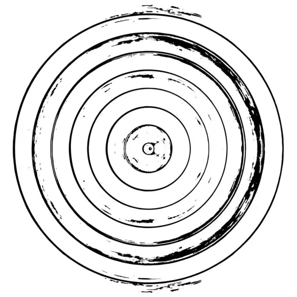 Abstracte Zwart Witte Cirkel Stempel Ronde Vector Illustratie Ontwerp — Stockvector
