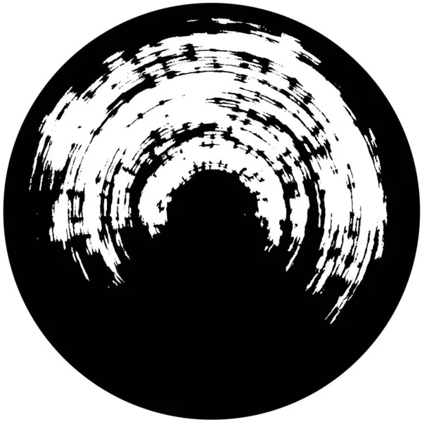 Abstrakter Schwarz Weißer Kreisstempel Runde Vektorillustration — Stockvektor