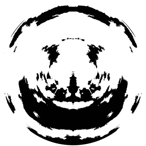 Abstrait Noir Blanc Cercle Timbre Dessin Illustration Vectorielle Ronde — Image vectorielle