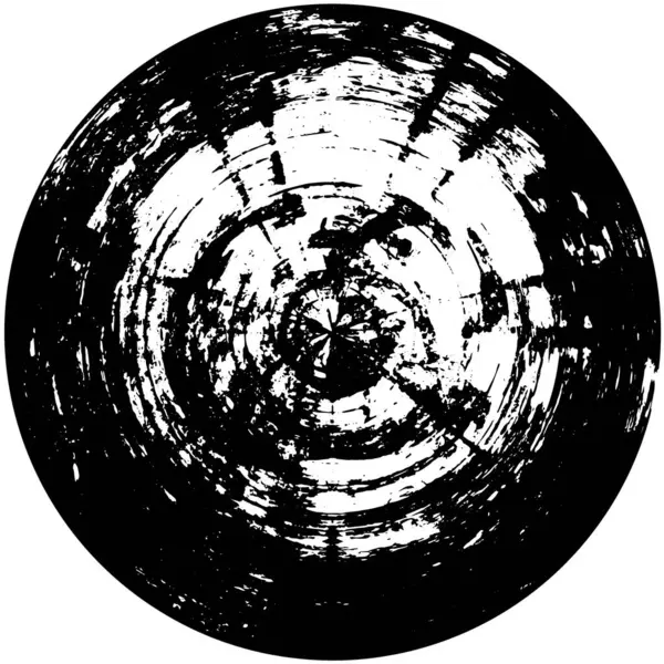 Абстрактна Марка Чорно Білого Кола Кругла Векторна Ілюстрація — стоковий вектор