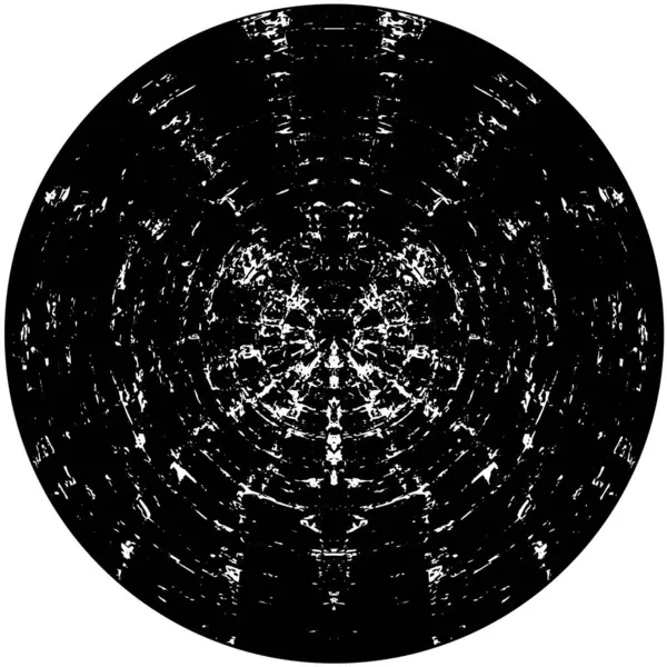 Вінтажний Чорно Білий Круглий Гранжевий Вивітрений Фон — стоковий вектор
