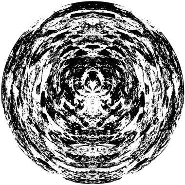 Çemberli siyah ve beyaz soyut geometrik desen