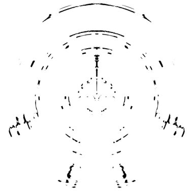Çemberli koyu soyut geometrik desen