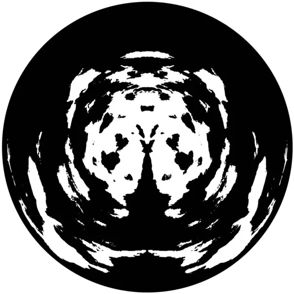 円が付いている黒く 白い抽象的な幾何学模様 — ストックベクタ
