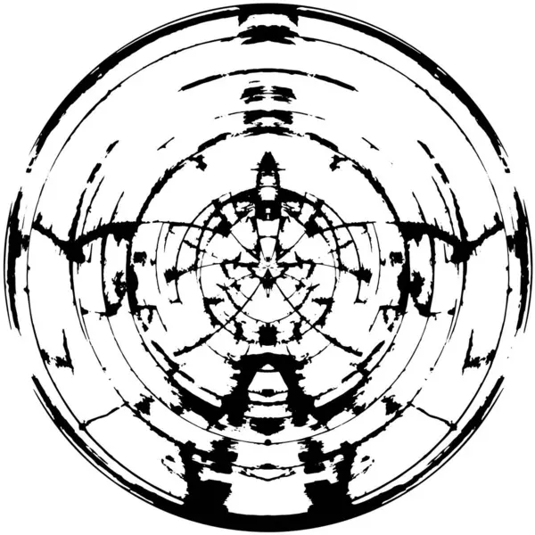 Donker Abstract Geometrisch Patroon Met Cirkel — Stockvector