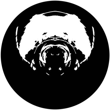 Grunge Yuvarlak Elementi. Yaratıcı Grafik Tasarımı İçin Soyut Çember Boyama. Tehlike Doku Arkaplanı. Bir Kaleydoskop 'un geometrik elementlerine sahip bir halka biçiminde arkaplan