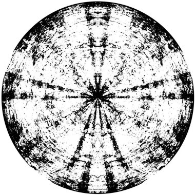 Grunge Yuvarlak Elementi. Yaratıcı Grafik Tasarımı İçin Soyut Çember Boyama. Tehlike Doku Arkaplanı. Bir Kaleydoskop 'un geometrik elementlerine sahip bir halka biçiminde arkaplan
