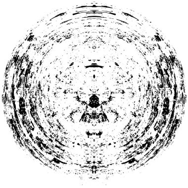 Grunge Yuvarlak Elementi. Yaratıcı Grafik Tasarımı İçin Soyut Çember Boyama. Tehlike Doku Arkaplanı. Bir Kaleydoskop 'un geometrik elementlerine sahip bir halka biçiminde arkaplan