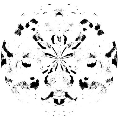 Grunge Yuvarlak Elementi. Yaratıcı Grafik Tasarımı İçin Soyut Çember Boyama. Tehlike Doku Arkaplanı. Bir Kaleydoskop 'un geometrik elementlerine sahip bir halka biçiminde arkaplan