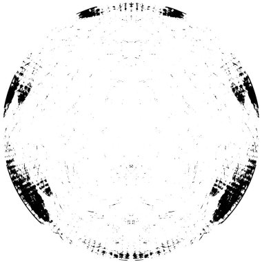 Grunge Yuvarlak Elementi. Yaratıcı Grafik Tasarımı İçin Soyut Çember Boyama. Tehlike Doku Arkaplanı. Bir Kaleydoskop 'un geometrik elementlerine sahip bir halka biçiminde arkaplan