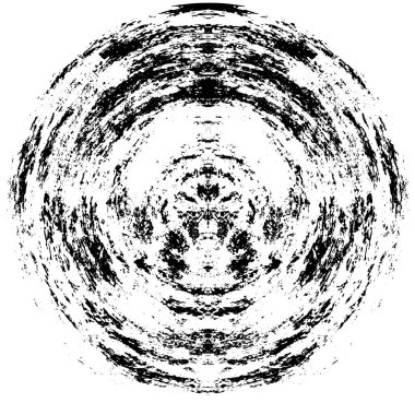 Grunge Yuvarlak Elementi. Yaratıcı Grafik Tasarımı İçin Soyut Çember Boyama. Tehlike Doku Arkaplanı. Bir Kaleydoskop 'un geometrik elementlerine sahip bir halka biçiminde arkaplan