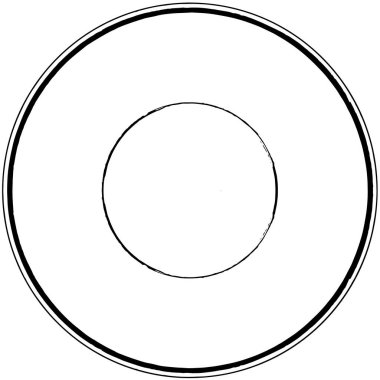 Grunge Yuvarlak Elementi. Yaratıcı Grafik Tasarımı İçin Soyut Çember Boyama. Tehlike Doku Arkaplanı. Bir Kaleydoskop 'un geometrik elementlerine sahip bir halka biçiminde arkaplan