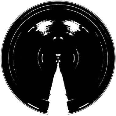 Grunge Yuvarlak Elementi. Yaratıcı Grafik Tasarımı İçin Soyut Çember Boyama. Tehlike Doku Arkaplanı. Bir Kaleydoskop 'un geometrik elementlerine sahip bir halka biçiminde arkaplan