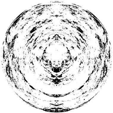 Grunge Yuvarlak Elementi. Yaratıcı Grafik Tasarımı İçin Soyut Çember Boyama. Tehlike Doku Arkaplanı. Bir Kaleydoskop 'un geometrik elementlerine sahip bir halka biçiminde arkaplan