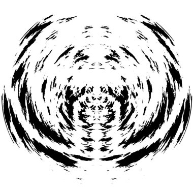 Grunge Yuvarlak Elementi. Yaratıcı Grafik Tasarımı İçin Soyut Çember Boyama. Tehlike Doku Arkaplanı. Bir Kaleydoskop 'un geometrik elementlerine sahip bir halka biçiminde arkaplan