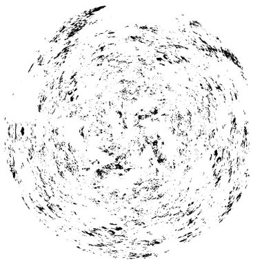 Grunge Yuvarlak Elementi. Yaratıcı Grafik Tasarımı İçin Soyut Çember Boyama. Tehlike Doku Arkaplanı. Bir Kaleydoskop 'un geometrik elementlerine sahip bir halka biçiminde arkaplan