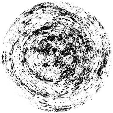 Grunge Yuvarlak Elementi. Yaratıcı Grafik Tasarımı İçin Soyut Çember Boyama. Tehlike Doku Arkaplanı. Bir Kaleydoskop 'un geometrik elementlerine sahip bir halka biçiminde arkaplan