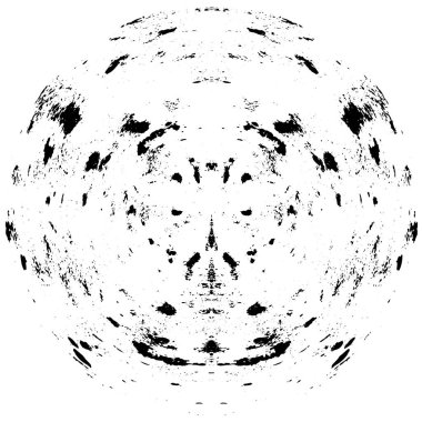 Grunge Yuvarlak Elementi. Yaratıcı Grafik Tasarımı İçin Soyut Çember Boyama. Tehlike Doku Arkaplanı. Bir Kaleydoskop 'un geometrik elementlerine sahip bir halka biçiminde arkaplan.