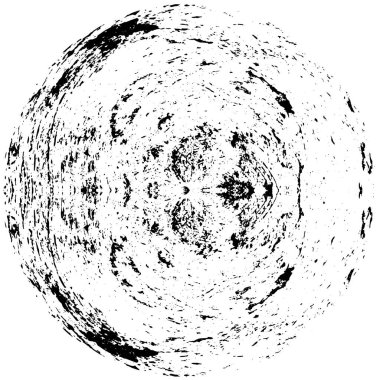 Grunge Yuvarlak Elementi. Yaratıcı Grafik Tasarımı İçin Soyut Çember Boyama. Tehlike Doku Arkaplanı. Bir Kaleydoskop 'un geometrik elementlerine sahip bir halka biçiminde arkaplan.