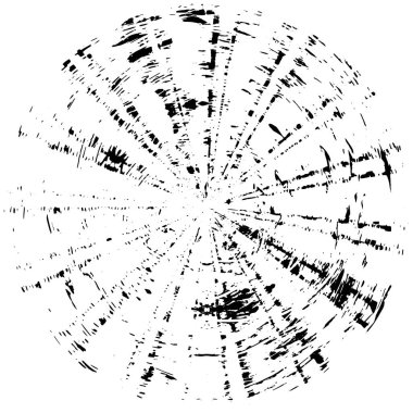 Grunge Yuvarlak Elementi. Yaratıcı Grafik Tasarımı İçin Soyut Çember Boyama. Tehlike Doku Arkaplanı. Bir Kaleydoskop 'un geometrik elementlerine sahip bir halka biçiminde arkaplan.