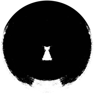 Grunge Yuvarlak Elementi. Yaratıcı Grafik Tasarımı İçin Soyut Çember Boyama. Tehlike Doku Arkaplanı. Bir Kaleydoskop 'un geometrik elementlerine sahip bir halka biçiminde arkaplan.