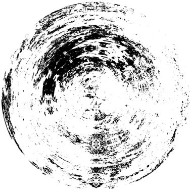 Grunge Yuvarlak Elementi. Yaratıcı Grafik Tasarımı İçin Soyut Çember Boyama. Tehlike Doku Arkaplanı. Bir Kaleydoskop 'un geometrik elementlerine sahip bir halka biçiminde arkaplan.