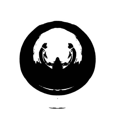 Grunge Yuvarlak Elementi. Yaratıcı Grafik Tasarımı İçin Soyut Çember Boyama. Tehlike Doku Arkaplanı. Bir Kaleydoskop 'un geometrik elementlerine sahip bir halka biçiminde arkaplan.