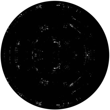 Grunge Yuvarlak Elementi. Yaratıcı Grafik Tasarımı İçin Soyut Çember Boyama. Tehlike Doku Arkaplanı. Bir Kaleydoskop 'un geometrik elementlerine sahip bir halka biçiminde arkaplan.