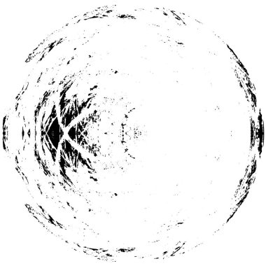 Grunge Yuvarlak Elementi. Yaratıcı Grafik Tasarımı İçin Soyut Çember Boyama. Tehlike Doku Arkaplanı. Bir Kaleydoskop 'un geometrik elementlerine sahip bir halka biçiminde arkaplan.