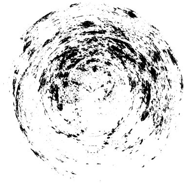 Grunge Yuvarlak Elementi. Yaratıcı Grafik Tasarımı İçin Soyut Çember Boyama. Tehlike Doku Arkaplanı. Bir Kaleydoskop 'un geometrik elementlerine sahip bir halka biçiminde arkaplan.