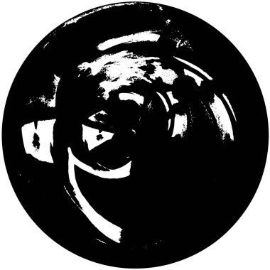 Grunge Yuvarlak Elementi. Yaratıcı Grafik Tasarımı İçin Soyut Çember Boyama. Tehlike Doku Arkaplanı. Bir Kaleydoskop 'un geometrik elementlerine sahip bir halka biçiminde arkaplan.