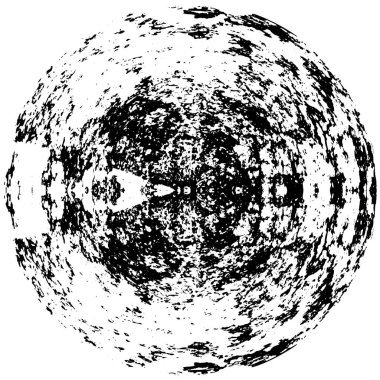 Grunge Yuvarlak Elementi. Yaratıcı Grafik Tasarımı İçin Soyut Çember Boyama. Tehlike Doku Arkaplanı. Bir Kaleydoskop 'un geometrik elementlerine sahip bir halka biçiminde arkaplan.