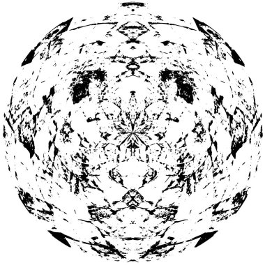 Grunge Yuvarlak Elementi. Yaratıcı Grafik Tasarımı İçin Soyut Çember Boyama. Tehlike Doku Arkaplanı. Bir Kaleydoskop 'un geometrik elementlerine sahip bir halka biçiminde arkaplan.