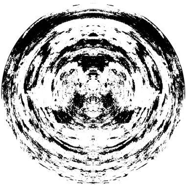 Grunge Yuvarlak Elementi. Yaratıcı Grafik Tasarımı İçin Soyut Çember Boyama. Tehlike Doku Arkaplanı. Bir Kaleydoskop 'un geometrik elementlerine sahip bir halka biçiminde arkaplan.