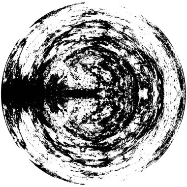 Grunge Yuvarlak Elementi. Yaratıcı Grafik Tasarımı İçin Soyut Çember Boyama. Tehlike Doku Arkaplanı. Bir Kaleydoskop 'un geometrik elementlerine sahip bir halka biçiminde arkaplan.