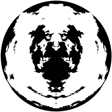 Grunge Yuvarlak Elementi. Yaratıcı Grafik Tasarımı İçin Soyut Çember Boyama. Tehlike Doku Arkaplanı. Bir Kaleydoskop 'un geometrik elementlerine sahip bir halka biçiminde arkaplan.