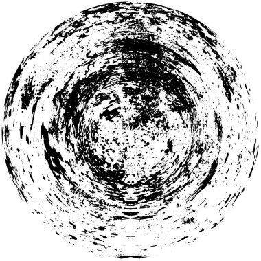 Grunge Yuvarlak Elementi. Yaratıcı Grafik Tasarımı İçin Soyut Çember Boyama. Tehlike Doku Arkaplanı. Bir Kaleydoskop 'un geometrik elementlerine sahip bir halka biçiminde arkaplan.